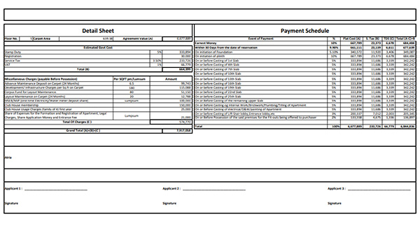 Raymond Realty Thane Costing Plan
